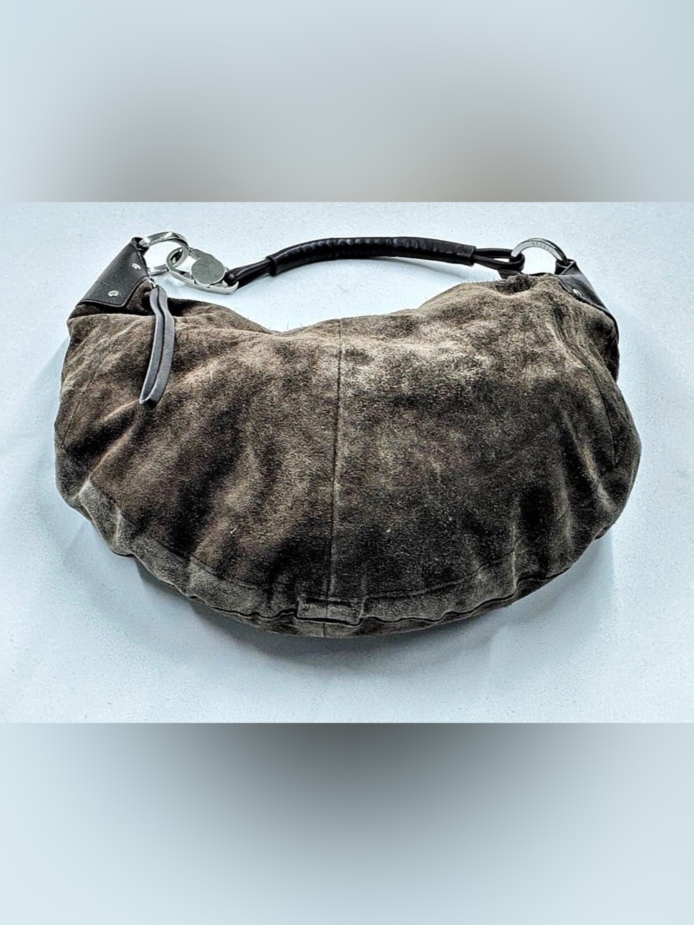 Vintage Wilsons Leather Pelle Studio Brown Suede Hobo Bag Y2K - Picture 6 of 10